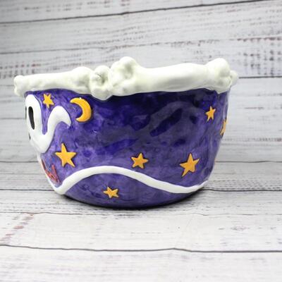 Bones & Ghost Ceramic Halloween Candy Bowl