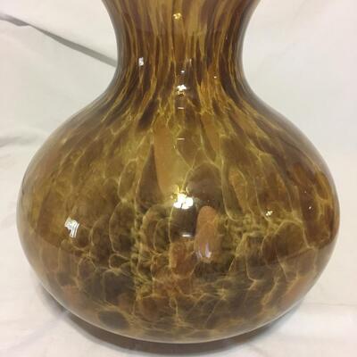 Vintage hand blown Italian Amber vase