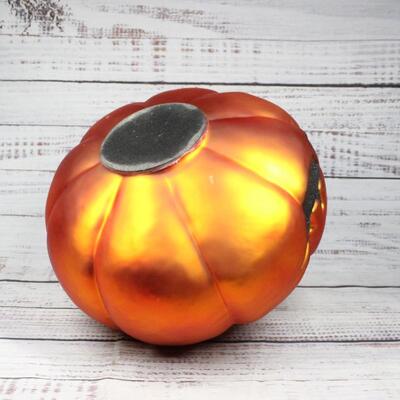 Vintage Large Mercury Glass Halloween Pumpkin Jack O Lantern