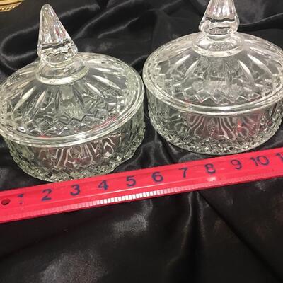 Set of 2 Vintage Glass Candy Dishes