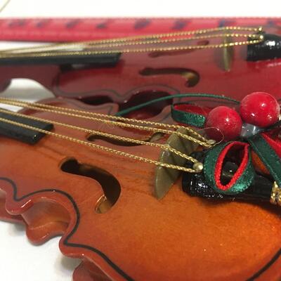 Vintage Wood Violin Ornaments