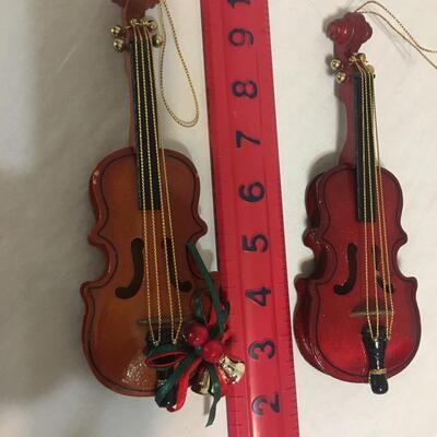 Vintage Wood Violin Ornaments