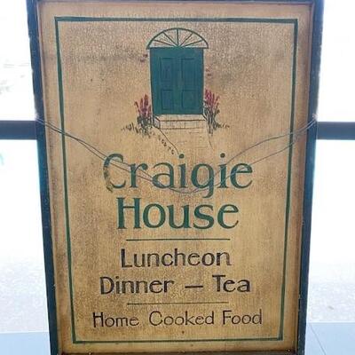 LOT#18P: Vintage Double Sided Craigie House Sign