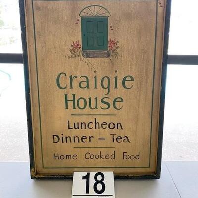 LOT#18P: Vintage Double Sided Craigie House Sign