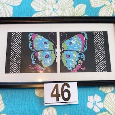 LOT#46B1: Contemporary Butterfly Print