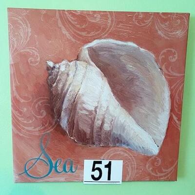 LOT#51B2: Canvas Seashell Print