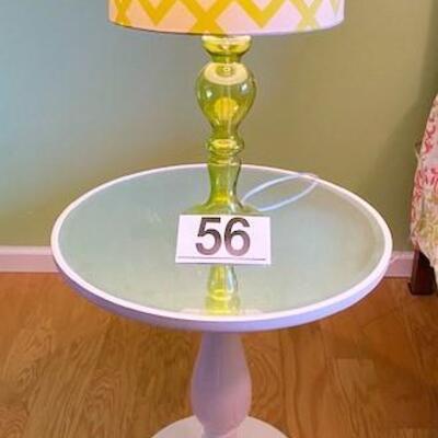 LOT#56B2: Contemporary Mirrored Pedestal Table (lamp NOT built in)