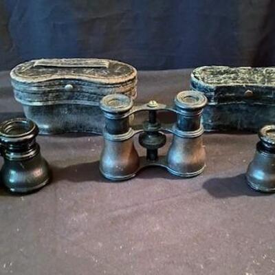 LOT#106D: Trio of Antique Binoculars/Opera Glasses