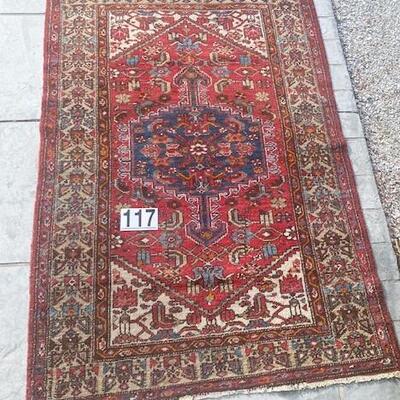 LOT#117G: Heriz Wool Rug