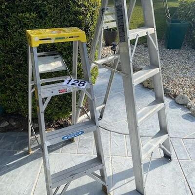 LOT#128G: Pair of Aluminum Step Ladders