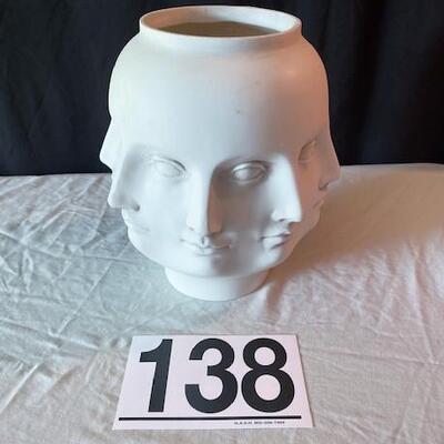 LOT#138D: Contemporary Faces Vase