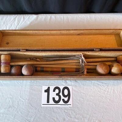 LOT#139D: Vintage Croquet Set