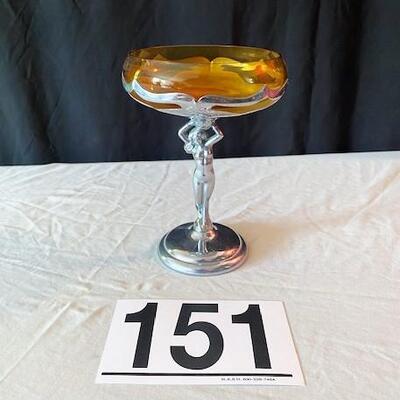 LOT#151D: Farber Bros. Chrome Compote