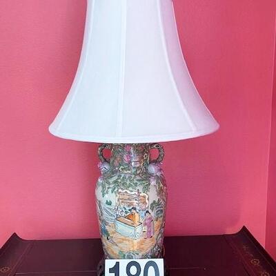 LOT#180L:  Converted Famile Rose Lamp