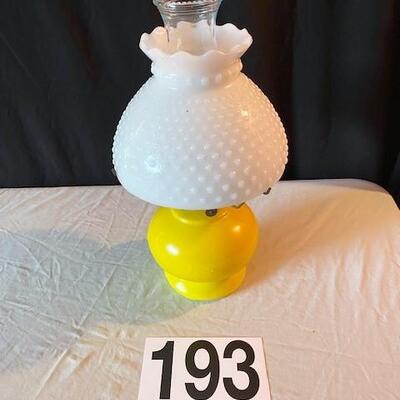 LOT#193L: P & A Yellow Oil Lamp