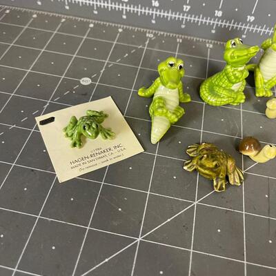 Miniature Figurines: Alligators, Frogs 