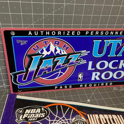 Utah Jazz Pennant and Sign
