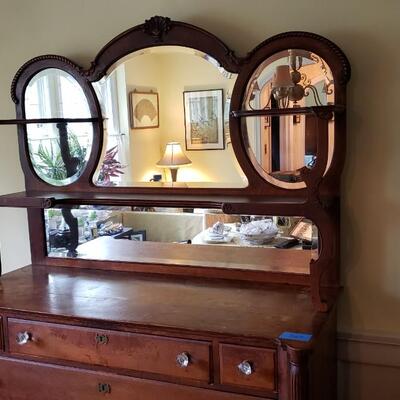 Beautiful antique server with mirror