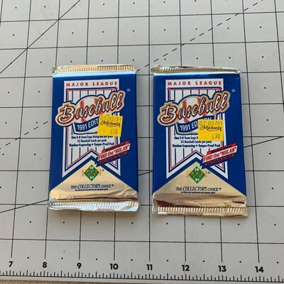 #29 Upper Deck 1991 Baseball Card Packs SEALED 2PC