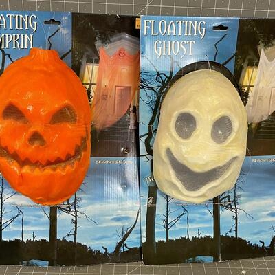 Floating Ghost and pumpkin, New in the Package