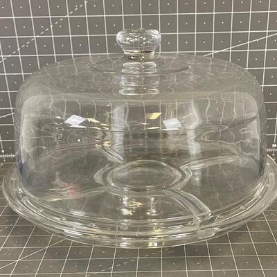 Clear Glass Cake Plate with Cover