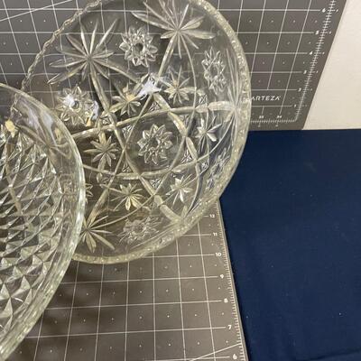 3 Clear Glass Bowls 