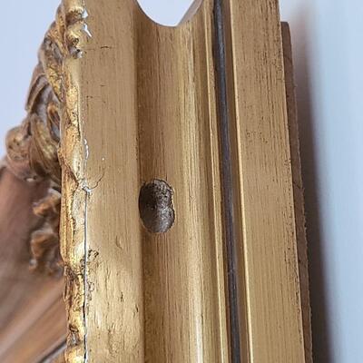 Lot 308: Vintage Gold Gilt, Carved Framed Wall Mirror