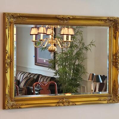 Lot 308: Vintage Gold Gilt, Carved Framed Wall Mirror