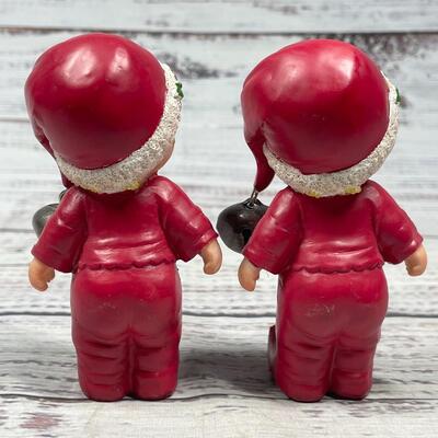 Young Boyâ€™s Christmas Bells Figurines Set of Two Morehead Inc Holly Baber Collection