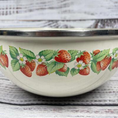 Strawberry and Flower Designed Bowl