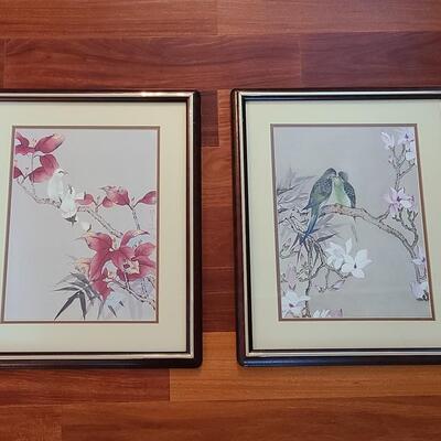 Lot 309: Vintage Windsor Art Framed Prints: Jade Orientals (Birds)
