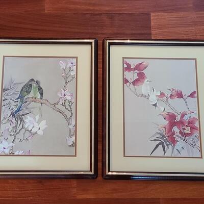 Lot 309: Vintage Windsor Art Framed Prints: Jade Orientals (Birds)