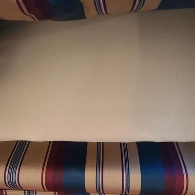 Lot 303: Sherrill Furniture: Three Cushion Multicolor Sofa #1 (Gold, Burgundy, Evergreen)