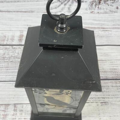 Black Bird Silhouette Battery Op Candle Lantern