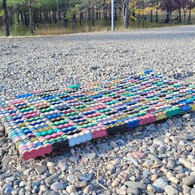Lot 230: Vintage Sponge Foam Designer Floor Mat Outdoors Weatherproof