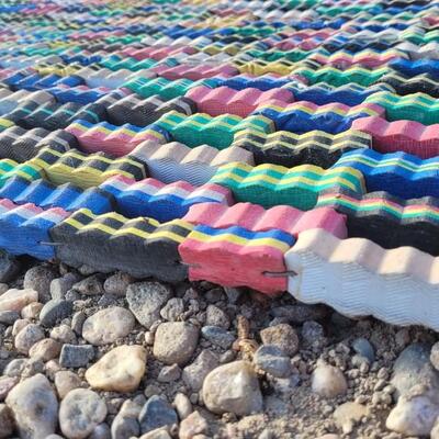 Lot 230: Vintage Sponge Foam Designer Floor Mat Outdoors Weatherproof