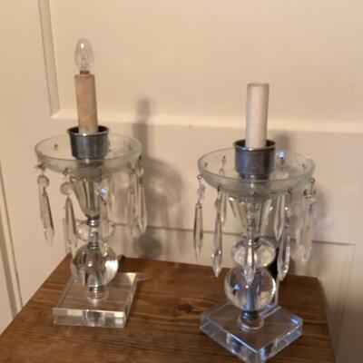 J769 Antique Glass Lamps with Prisms