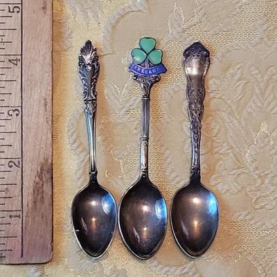 Lot 246: (3) Miniature Collector's Silver Plate Spoons (Demitasse Size)