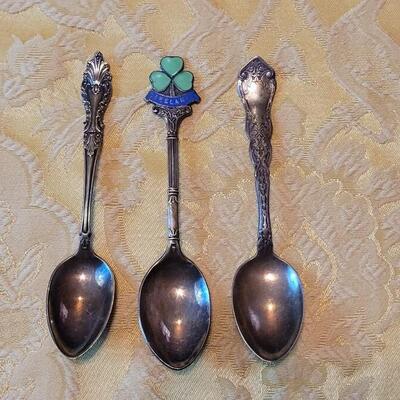 Lot 246: (3) Miniature Collector's Silver Plate Spoons (Demitasse Size)