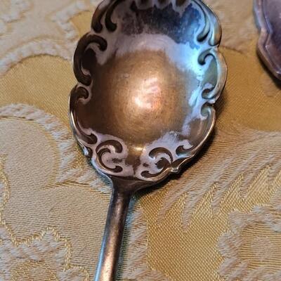 Lot 247: Vintage & Antique Silver Plate Berry Spoons & Serving Fork