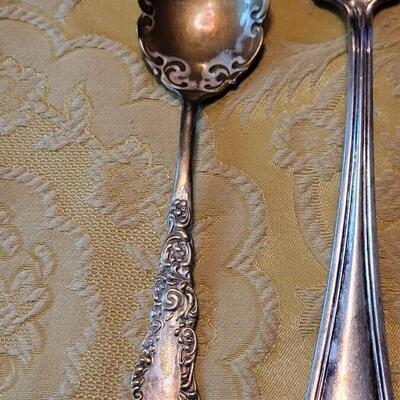 Lot 247: Vintage & Antique Silver Plate Berry Spoons & Serving Fork