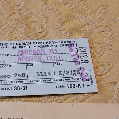 Lot 254: 1950's Railroad Ephemera- Ticket & Schedule