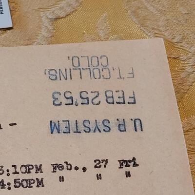 Lot 254: 1950's Railroad Ephemera- Ticket & Schedule