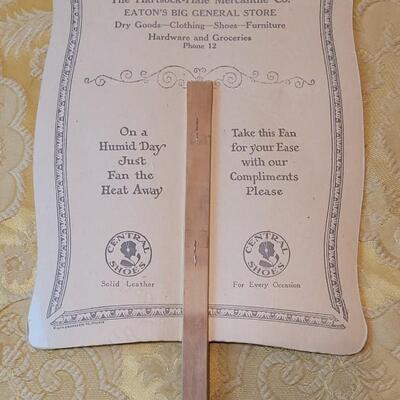 Lot 261: Antique Eaton, Colorado Advertising Paper Fan and a Vintage Valentine
