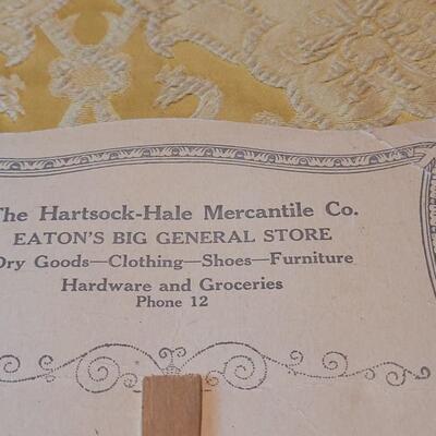 Lot 261: Antique Eaton, Colorado Advertising Paper Fan and a Vintage Valentine