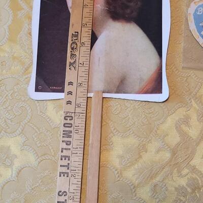 Lot 261: Antique Eaton, Colorado Advertising Paper Fan and a Vintage Valentine