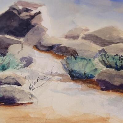 Lot 262: (3) Original Watercolors - Artist Unknown-  One Painting is double sided