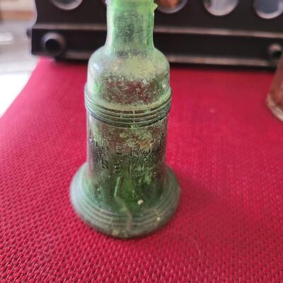 c. 1970s  Liberty Bell Bottle - Wheaton Green Glass