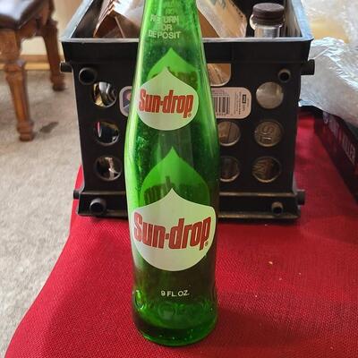 Vintage Soda Bottles - 7UP, Sun-drop, Sprite