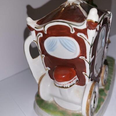 Capodimonte  Vintage Horse and Carriage Porcelain Figurine